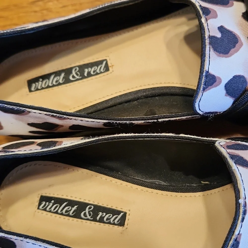 Violet & Red Leopard Flats Size 7